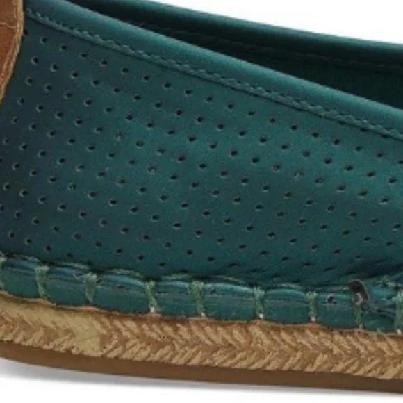NEW TOMS Women Petra Water Shoe Emerald Matte Iridescent Jute Wrapped Loafer - Picture 3 of 4